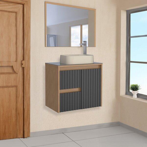 Gabinete Para Banheiro Kyoto Preto/Jequitibá Cozimax